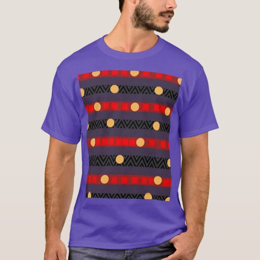 Dots Bands Chevron Sportswear Paars T-shirt (Voorkant)
