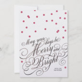 Dots Red Script Holiday Card Feestdagenkaart (Voorkant)