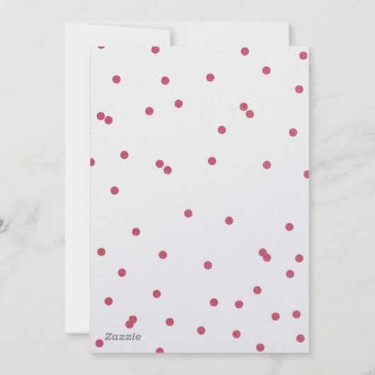 Dots Red Script Holiday Card Feestdagenkaart (Achterkant)