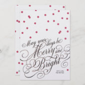 Dots Red Script Holiday Card Feestdagenkaart (Voorkant / Achterkant)