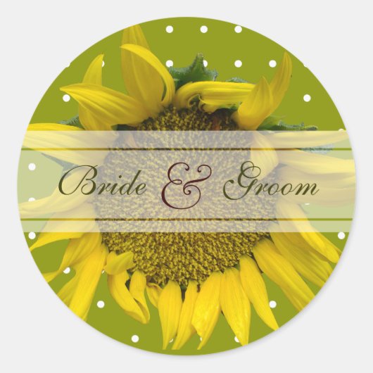 Dotted bruiloft ronde sticker (Voorkant)