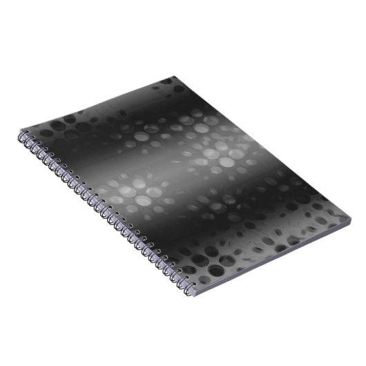 Dotted Bursts Pattern - Black, Grey, White Notitieboek (Rechterzijde)