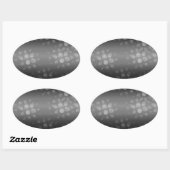 Dotted Bursts Pattern - Black, Grey, White Ovale Sticker (Vel)