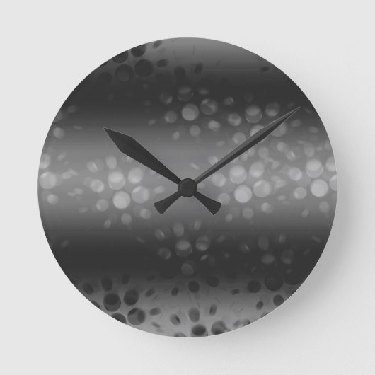 Dotted Bursts Pattern - Black, Grey, White Ronde Klok (Voorkant)