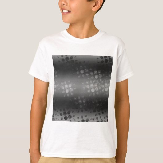 Dotted Bursts Pattern - Black, Grey, White T-shirt (Voorkant)