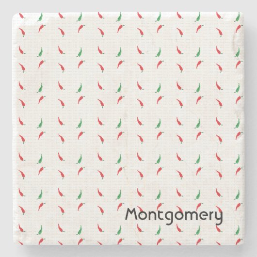 Dotted Chili Pepper Pattern Stenen Onderzetter (Voorkant)