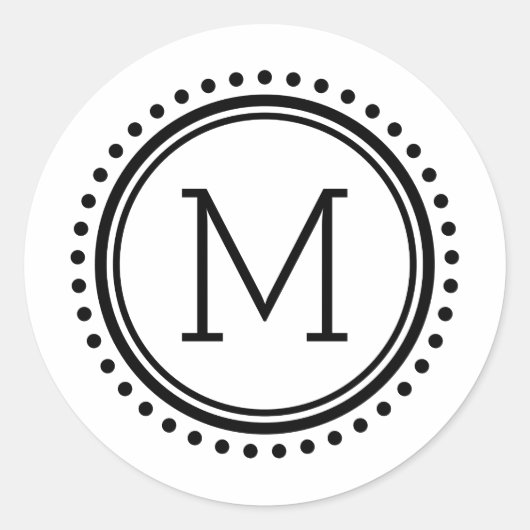 Dotted Circle Familie Monogram Stickers (Voorkant)