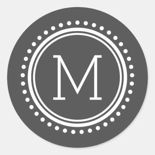 Dotted Circle Familie Monogram Stickers (Voorkant)