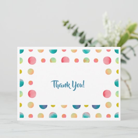 Dotted Dank u Stationery Kaart (Staand voorkant)