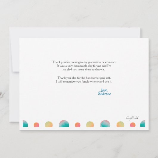 Dotted Dank u Stationery Kaart (Achterkant)