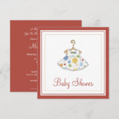 Dotted Dress Baby shower Invitation Kaart (Voorkant / Achterkant)