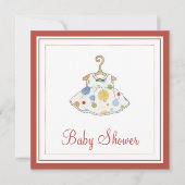 Dotted Dress Baby shower Invitation Kaart (Voorkant)