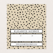 Dotted Earring Holder, Jewelry Display Card Visitekaartje (Buitenkant ongevouwen)
