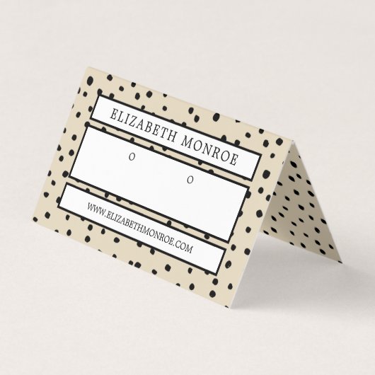 Dotted Earring Holder, Jewelry Display Card Visitekaartje (Voorkant)