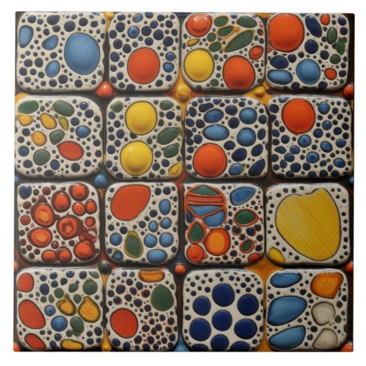 Dotted Faux Relief Glazed eigedele Decor Home Tegeltje (Voorkant)