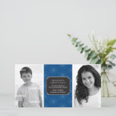 Dotted Floral Lijst Photo Card Feestdagenkaart (Staand voorkant)