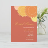 Dotted Flowers - Oranje, geel Kaart (Staand voorkant)