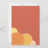 Dotted Flowers - Oranje, geel Kaart (Achterkant)