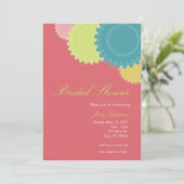 Dotted Flowers - Roze, groen, koraal, Blauwgroen,  Kaart (Staand voorkant)