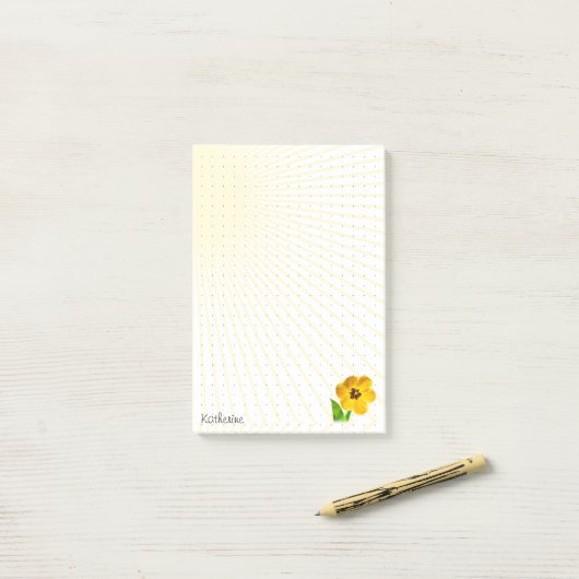 Dotted Grid - Schattige Geel Open Tulp Bloemen Fot Post-it® Notes (Op bureau)