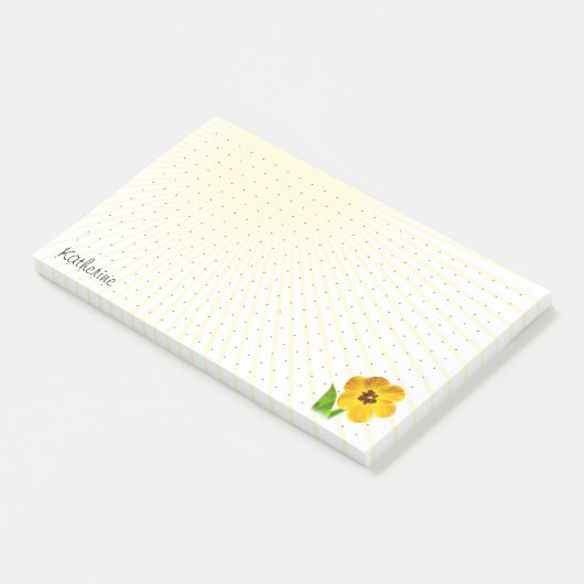 Dotted Grid - Schattige Geel Open Tulp Bloemen Fot Post-it® Notes (Schuin)