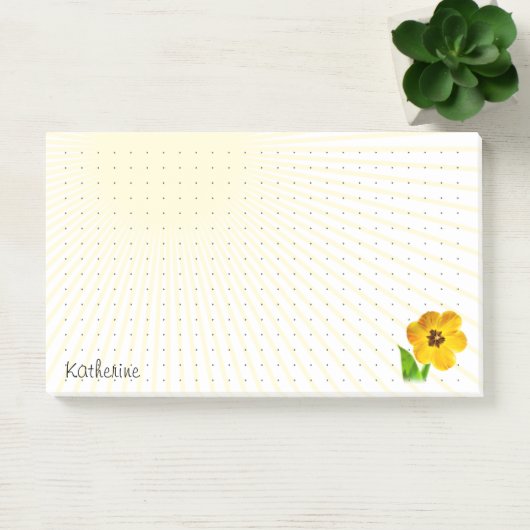 Dotted Grid - Schattige Geel Open Tulp Bloemen Fot Post-it® Notes (Kantoor)