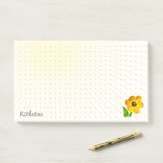 Dotted Grid - Schattige Geel Open Tulp Bloemen Fot Post-it® Notes (Op bureau)