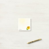 Dotted Grid - Schattigee gele tulp bloemenfotograf Post-it® Notes (Op bureau)