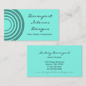 Dotted Half Moons Visitekaartje, Turquoise Visitekaartje (Voorkant / Achterkant)
