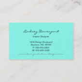 Dotted Half Moons Visitekaartje, Turquoise Visitekaartje (Achterkant)