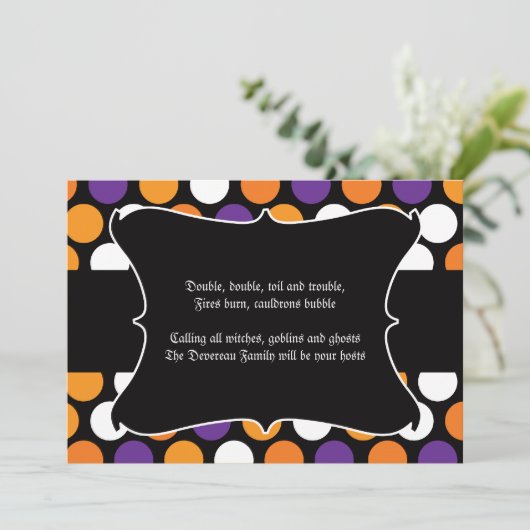 Dotted Halloween Party Invitation Kaart (Staand voorkant)