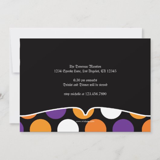 Dotted Halloween Party Invitation Kaart (Achterkant)