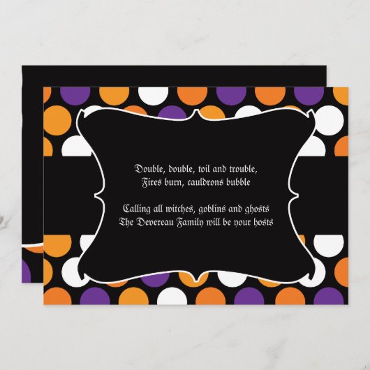 Dotted Halloween Party Invitation Kaart (Voorkant / Achterkant)