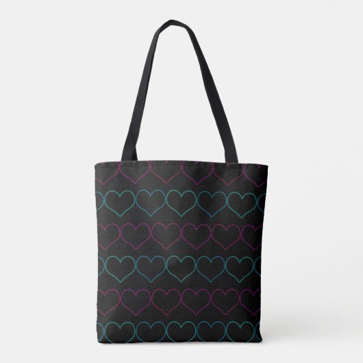 Dotted Hearts Pattern | VALENTIJNSDAG Tote Bag (Achterkant)