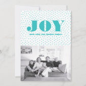 Dotted Joy Holiday-fotokaart | Turquoise Feestdagenkaart (Voorkant)