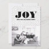 Dotted Joy Holiday-fotokaart | Zwart Feestdagenkaart (Voorkant)
