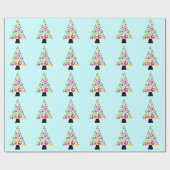 Dotted kerstboom cadeaupapier (Vlak)