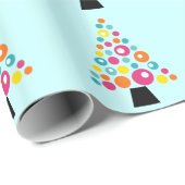Dotted kerstboom cadeaupapier (Rol Hoek)