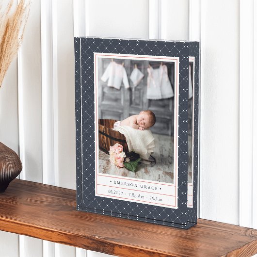 Dotted Navy | Baby geboortelasta's en Fotoblokken