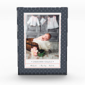 Dotted Navy | Baby geboortelasta's en Fotoblokken (Voorkant)