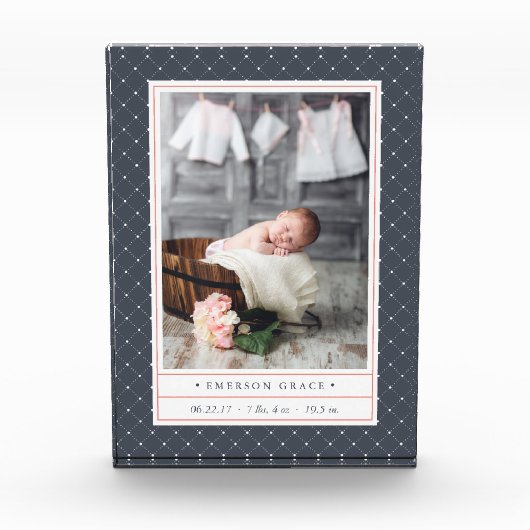 Dotted Navy | Baby geboortelasta's en Fotoblokken (Voorkant)