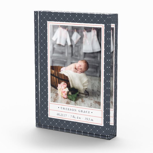 Dotted Navy | Baby geboortelasta's en Fotoblokken (Rechts)