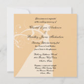 Dotted Oranje Sherbet Silhouette Bride Uitnodiging (Achterkant)