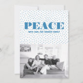 Dotted Peace Holiday-fotokaart | Blauw Feestdagenkaart (Voorkant)