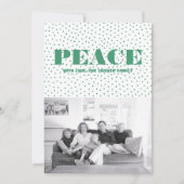 Dotted Peace Holiday-fotokaart | Groen Feestdagenkaart (Voorkant)