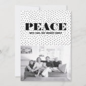 Dotted Peace Holiday-fotokaart | Zwart Feestdagenkaart (Voorkant)