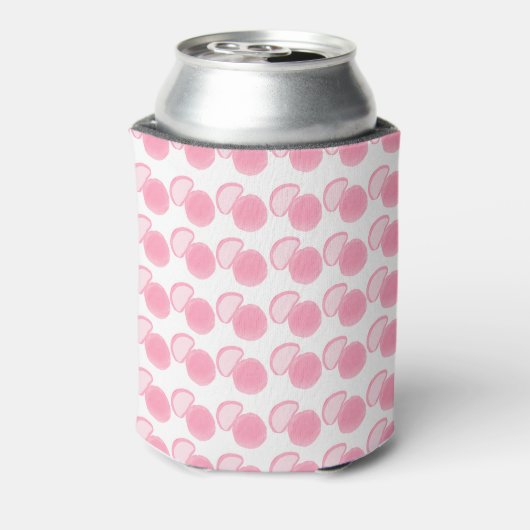 Dotted pink pastel aesthetic weeding can cooler (Blikje Achterkant)