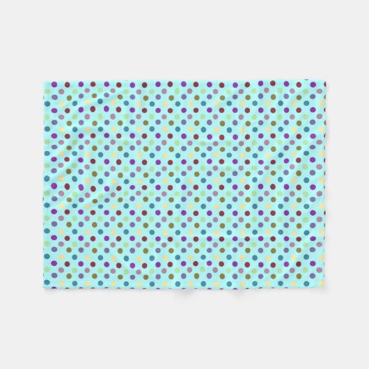 Dotted Polkas  Multicolor Fleece Deken (Voorkant (Horizontaal))