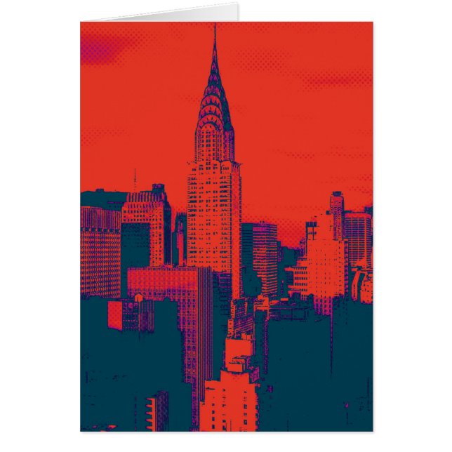 Dotted Red Retro Style Pop Art New York City (Voorkant)
