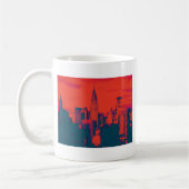 Dotted Red Retro Style Pop Art New York City Koffiemok (Links)